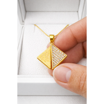 NXGOLD Triangle Stone Pendant Necklace