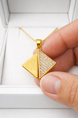 NXGOLD Triangle Stone Pendant Necklace