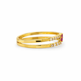 NXGOLD Elegant Women’s Ring with CZ Stone & Dual Band Design