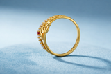 NXGOLD Heart Design Gold Ring with CZ Stones & Elegant Dual Band Style
