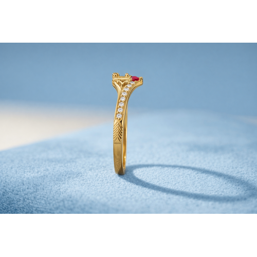 NXGOLD Premium Ring with CZ Stone & Dual Layer Band Style