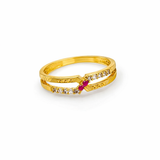 NXGOLD Elegant Women’s Ring with CZ Stone & Dual Band Design
