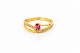 NXGOLD Premium Ring with CZ Stone & Dual Layer Band Style