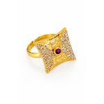 NXGOLD Royal Diamond Glow Ruby Statement Ring