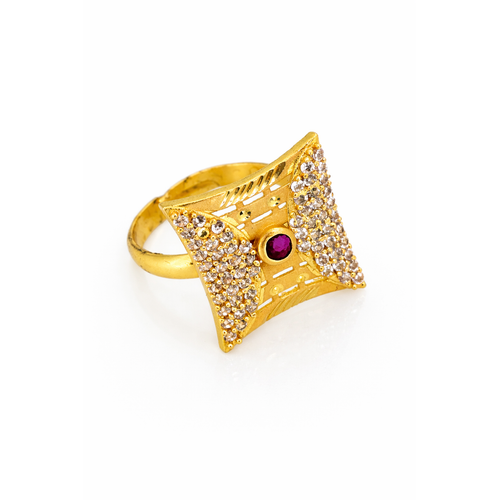 NXGOLD Royal Diamond Glow Ruby Statement Ring