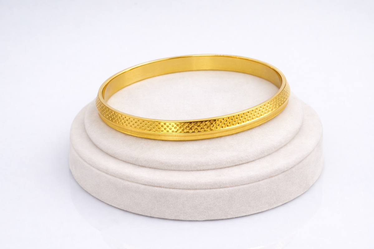 NXGOLD Designer Gold Kada for Men