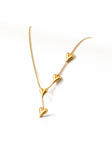 Elegant Gold Multi Heart Drop pendant Necklace
