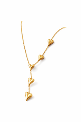 Elegant Gold Multi Heart Drop pendant Necklace