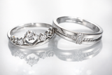 His & Hers Stainless Steel Couple Adjustable Matching Ring Set