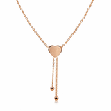 Elegant Rose Gold Heart Drop Pendant Necklace for Women