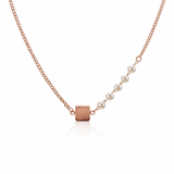 Elegant Rose Gold Pearl Accent Pendant Necklace for Women