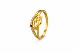 NXGOLD Heart Design Gold Ring with CZ Stones & Elegant Dual Band Style