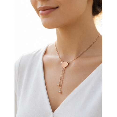 Elegant Rose Gold Heart Drop Pendant Necklace for Women