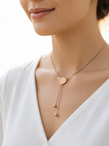 Elegant Rose Gold Heart Drop Pendant Necklace for Women