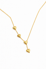 Elegant Gold Multi Heart Drop pendant Necklace