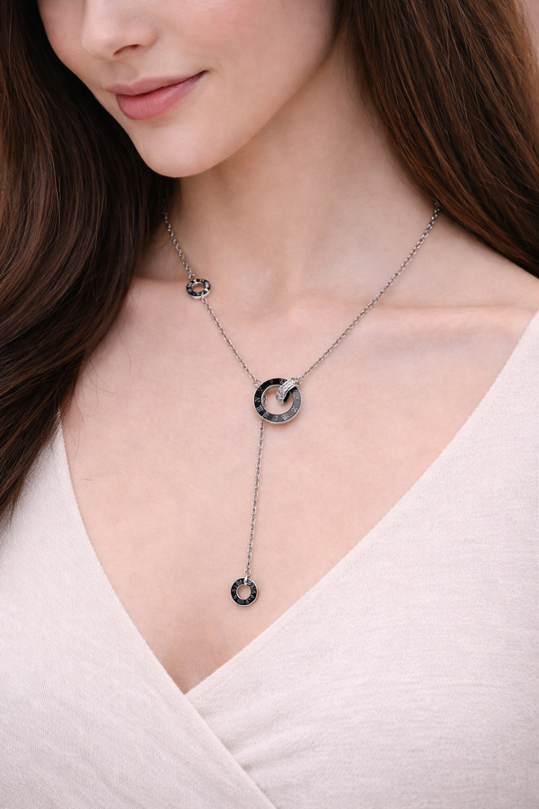 Elegant Silver Roman Ring Pendant Necklace