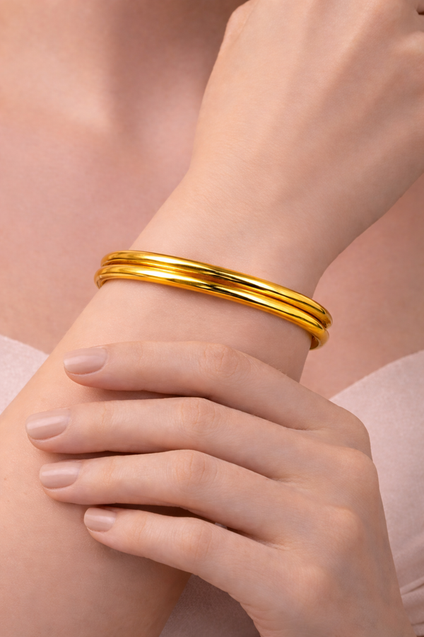 NXGOLD Plain Bangles Set For Women