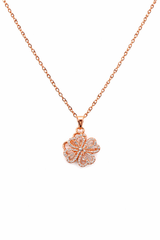 NXGOLD Elegant 360° Spin Flower Rose Gold Pendant Necklace