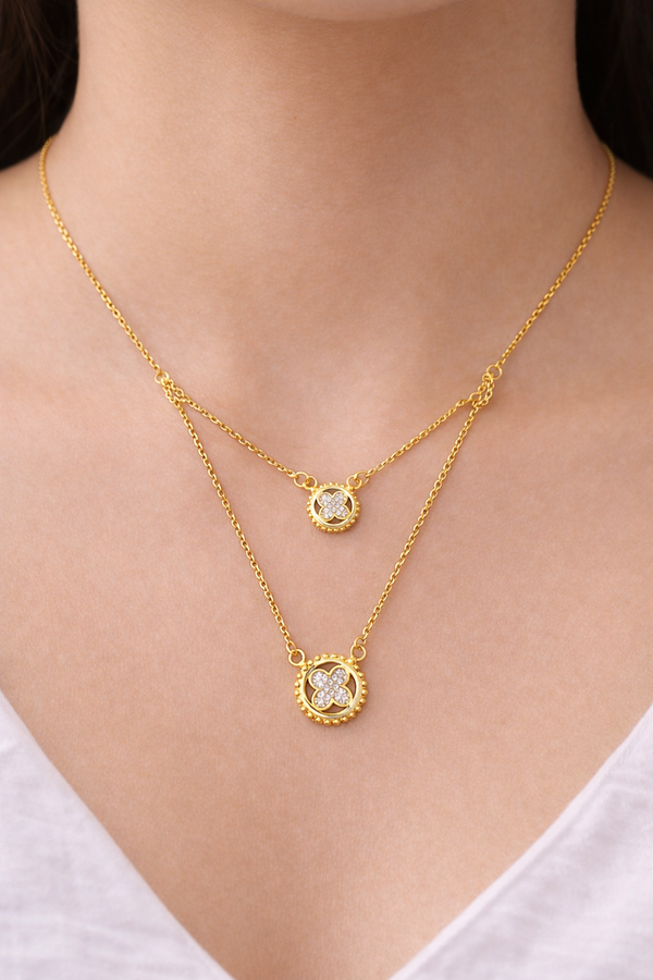 Double Layer Gold Necklace for Women