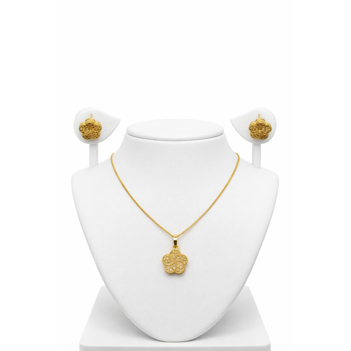 NXGOLD Floral Pendant Necklace Set
