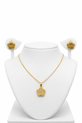 NXGOLD Floral Pendant Necklace Set
