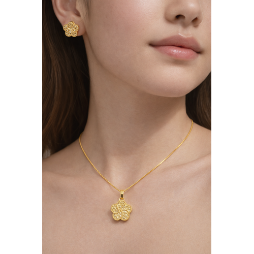 NXGOLD Floral Pendant Necklace Set