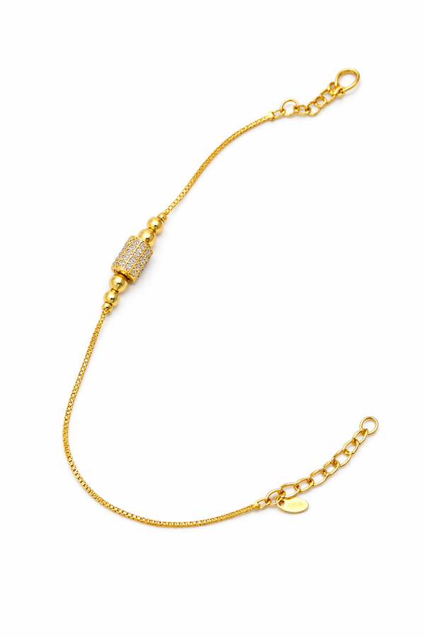 NXGOLD Plated Crystal Barrel Bracelet for Women