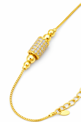 NXGOLD Plated Crystal Barrel Bracelet for Women
