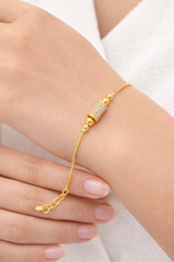 NXGOLD Plated Crystal Barrel Bracelet for Women
