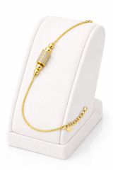 NXGOLD Plated Crystal Barrel Bracelet for Women