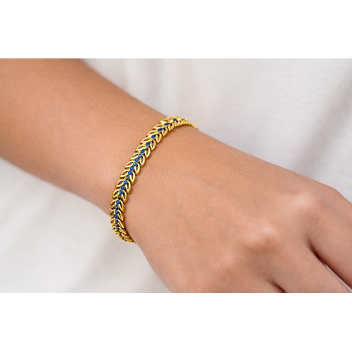 NXGOLD Blue Stone Leaf Bracelet for Women