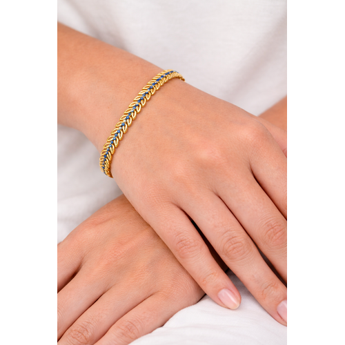 NXGOLD Blue Stone Leaf Bracelet for Women