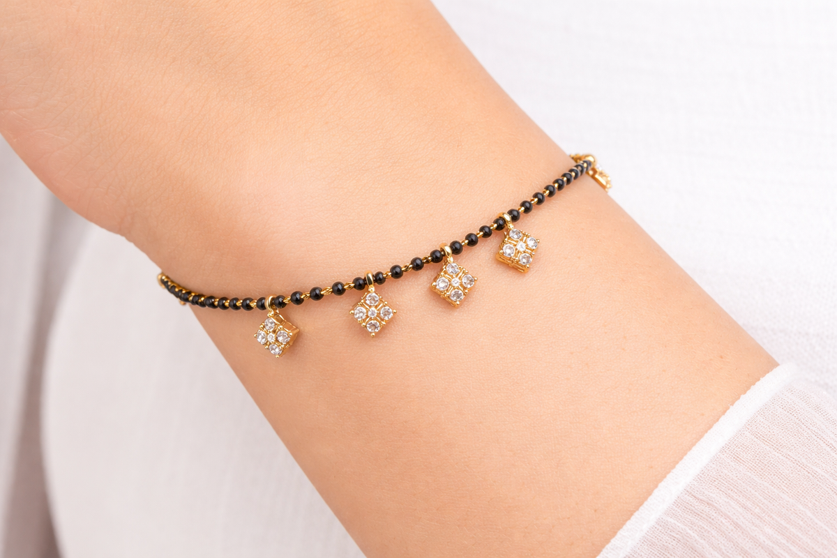NXGOLD Plated Mangalsutra Charm Bracelet for Women