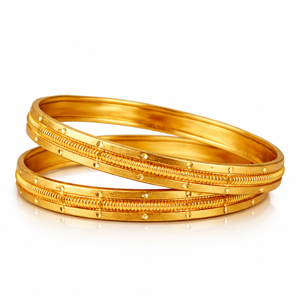 NXGOLD Gold Plated Designer Bangles for Women Set Of 2
