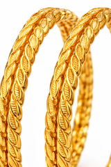 NXGOLD Leaf Design Bangles for Women Set of 4