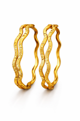 NXGOLD Wave Design Bangles for Women Set of 4