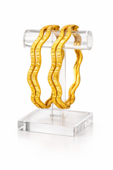 NXGOLD Wave Design Bangles for Women Set of 4