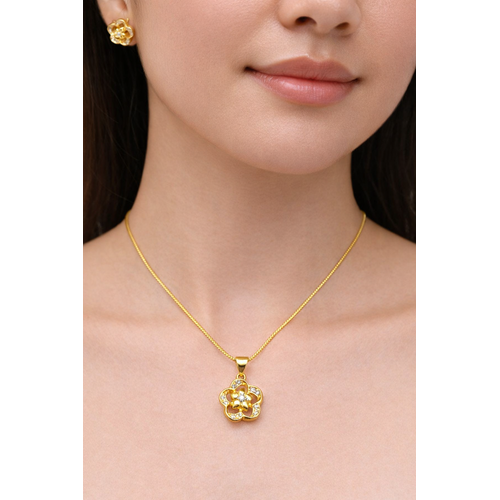 NXGOLD Flower Pendant Necklace Set for Women