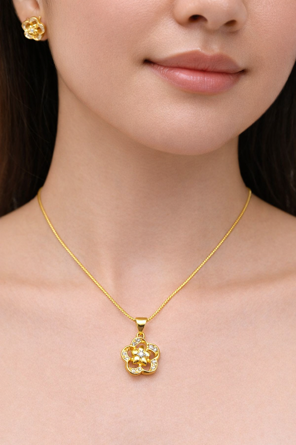 NXGOLD Flower Pendant Necklace Set for Women