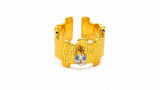 Elegant Adjustable Anti-Tarnish Gold Ring with CZ Stone