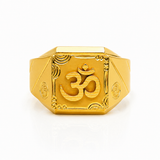 NXGOLD Premium Om Maharaja Gold Signet Ring for Men