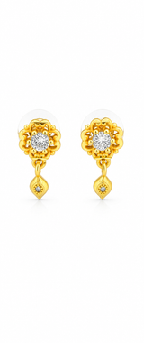 NXGOLD Blossom Spark Crystal Drop Earrings