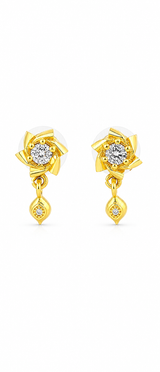 NXGOLD Twinkle Bloom Crystal Drop Earrings