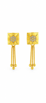 NXGOLD Regal Chain Tassel Crystal Earrings