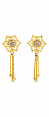 NXGOLD Star Charm Tassel Crystal Earrings