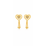 Heart Tassel Stud Earrings for Women