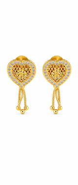 Crystal Heart Tassel Earrings for Women