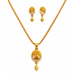 Elegant Floral CZ Pendant Necklace & Earrings Set for Women