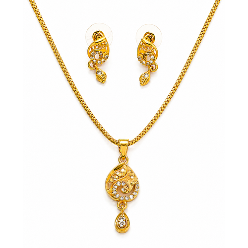 Elegant Teardrop Pendant Necklace & Earrings Set for Women