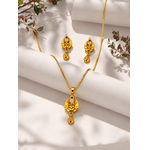 Elegant Traditional Teardrop Pendant Necklace Set with Matching Drop Earrings for Women